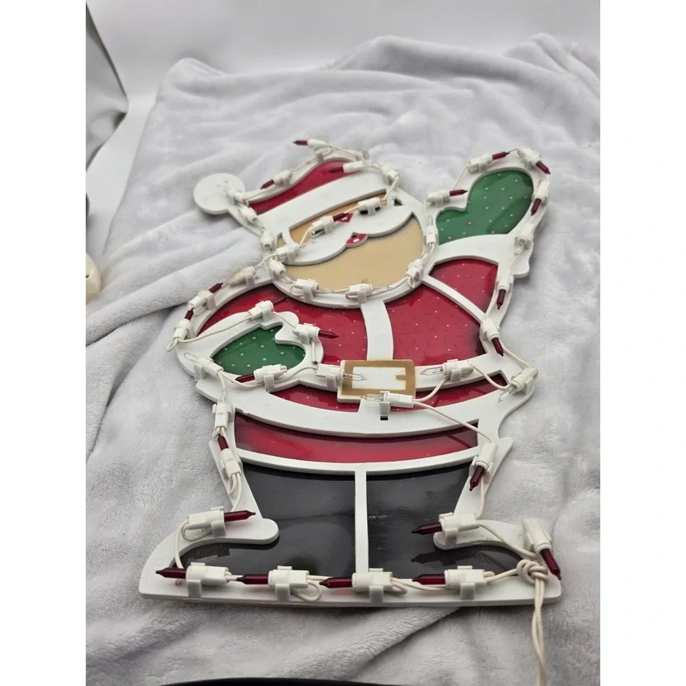 Impact Plastics Santa Claus Window Light Sculpture Waving 18x13 Christmas Decor